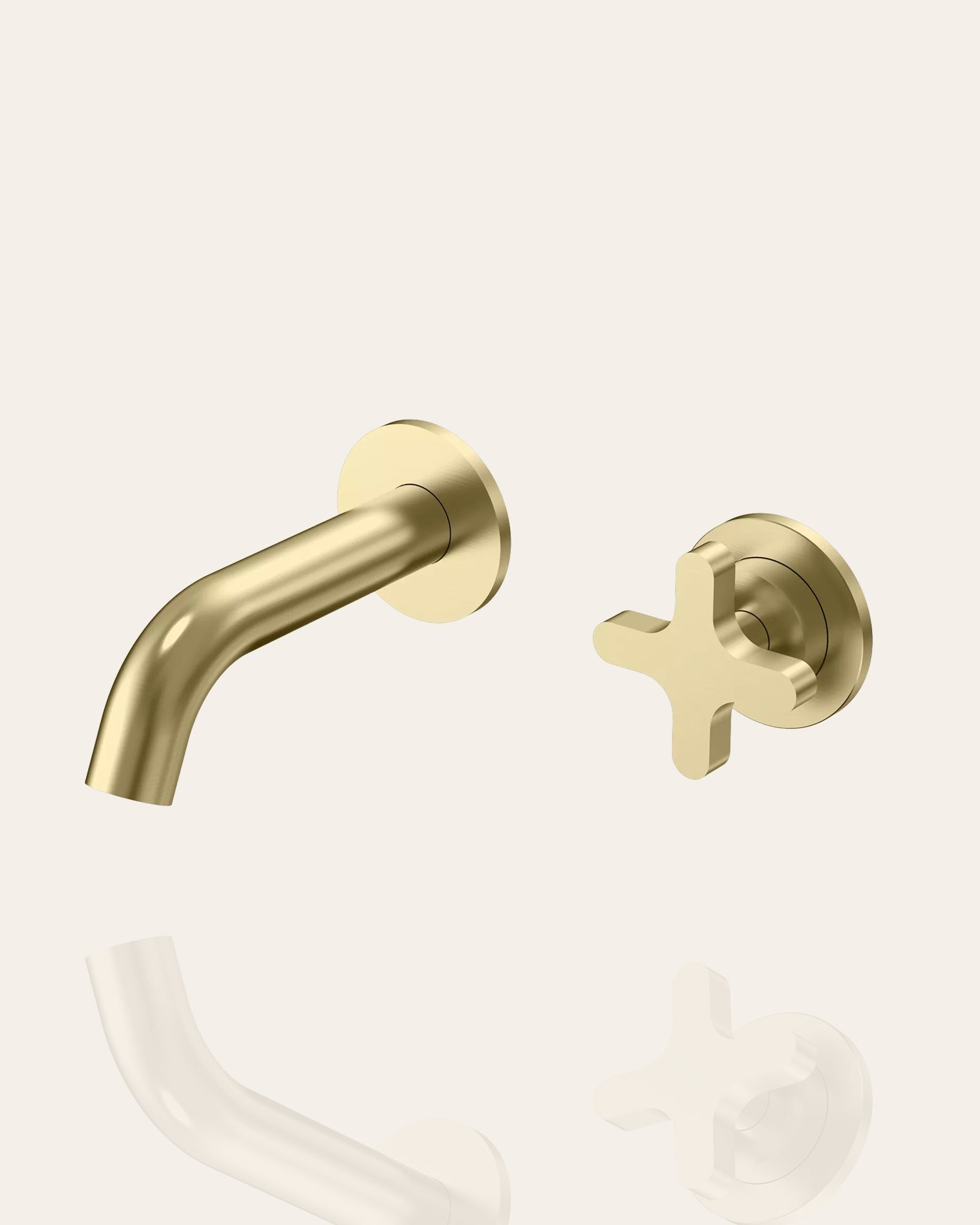 Wall Spout & Mixer Set - Brushed Brass